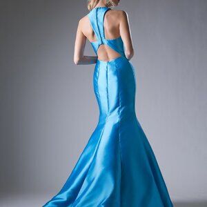 Formal prom dress. Turquoise blue Mermaid long bridesmaid military ball gown